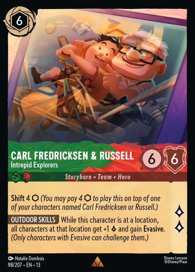 Carl Fredricksen & Russell - Intrepid Explorers 13-98 Lorcana card