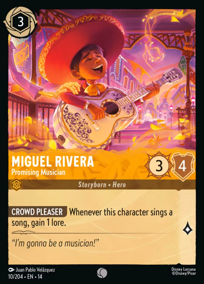 Miguel Rivera - Promising Musician 14-10 Lorcana card