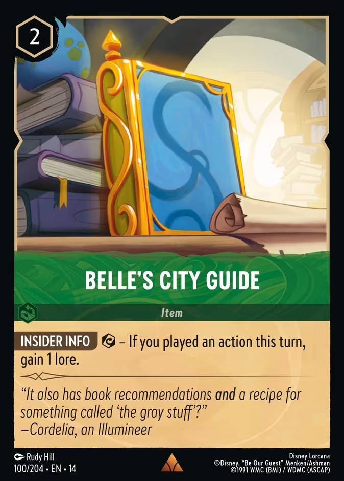 Belle's City Guide 14-100 Lorcana card