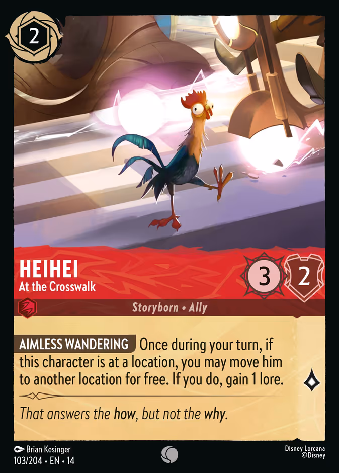 Heihei - At the Crosswalk 14-103 Lorcana card