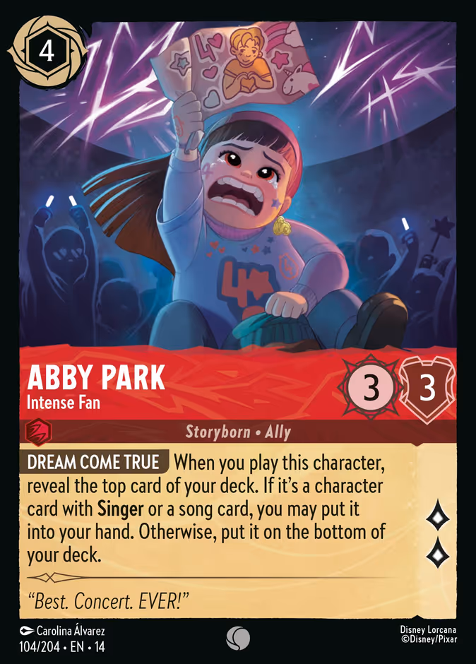 Abby Park - Intense Fan 14-104 Lorcana card