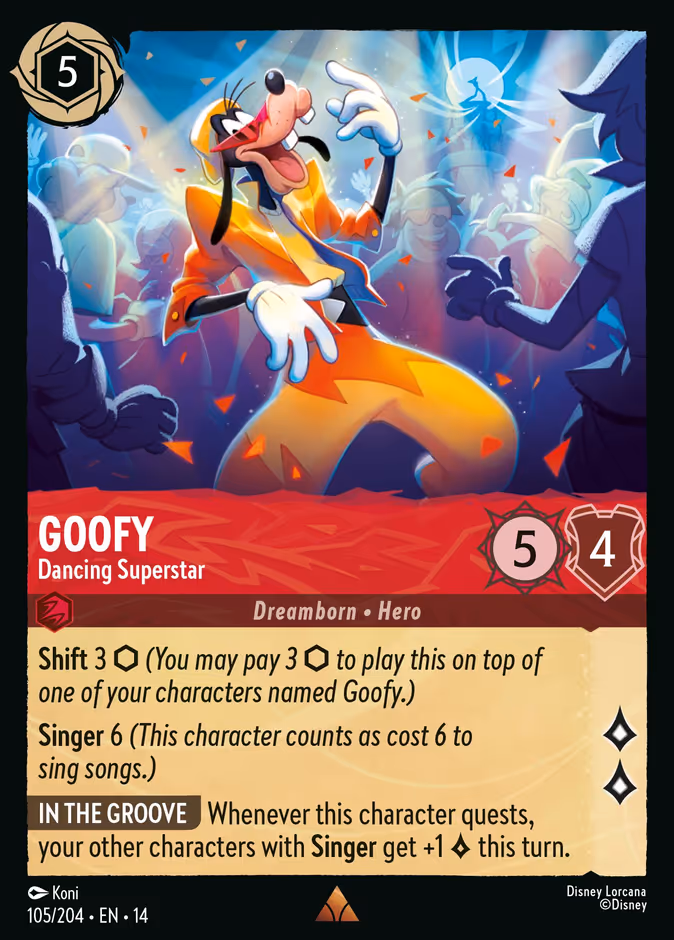 Goofy - Dancing Superstar 14-105 Lorcana card