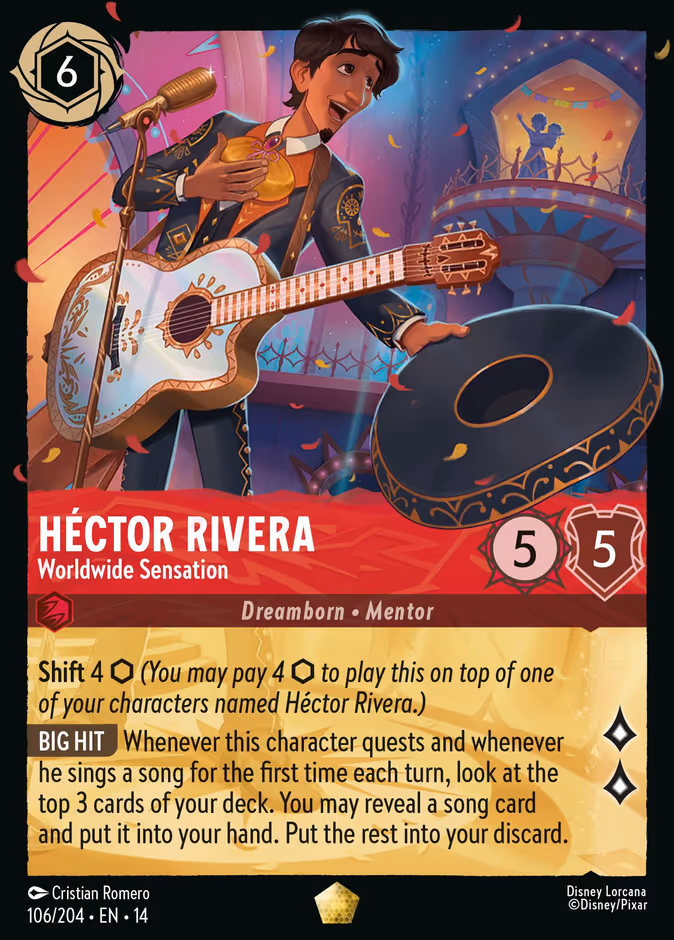 Héctor Rivera - Worldwide Sensation 14-106 Lorcana card