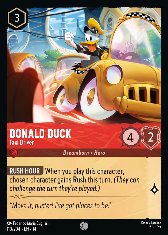 Donald Duck - Taxi Driver 14-110 Lorcana card