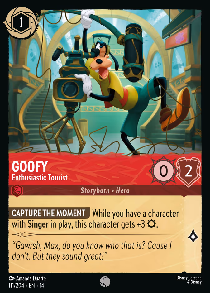 Goofy - Enthusiastic Tourist 14-111 Lorcana card