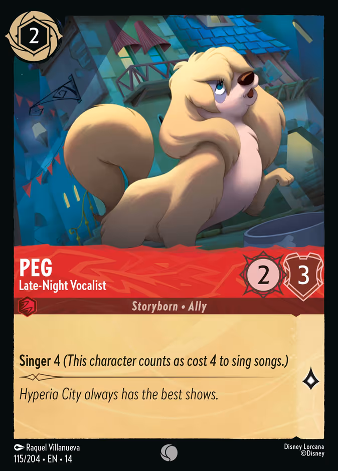 Peg - Late-Night Vocalist 14-115 Lorcana card