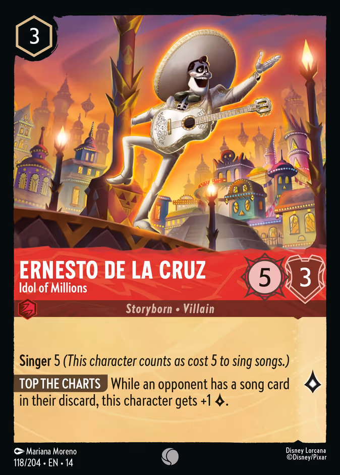 Ernesto de la Cruz - Idol of Millions 14-118 Lorcana card