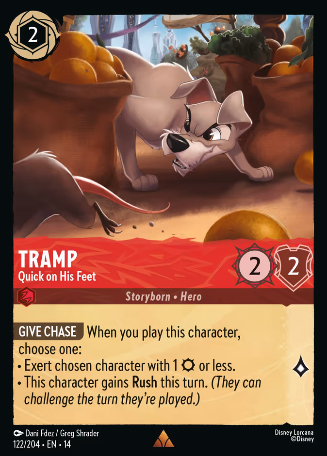 Tramp - Quick on His Feet 14-122 Lorcana card