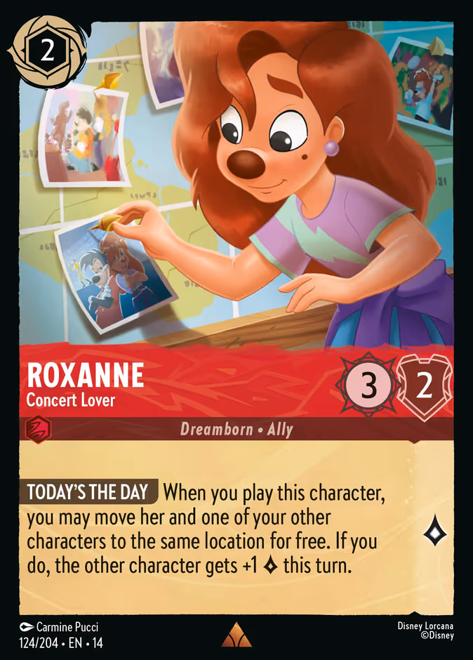 Roxanne - Concert Lover 14-124 Lorcana card