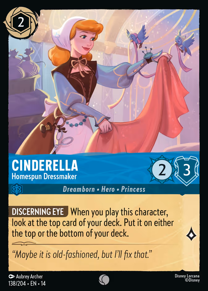 Cinderella - Homespun Dressmaker 14-138 Lorcana card