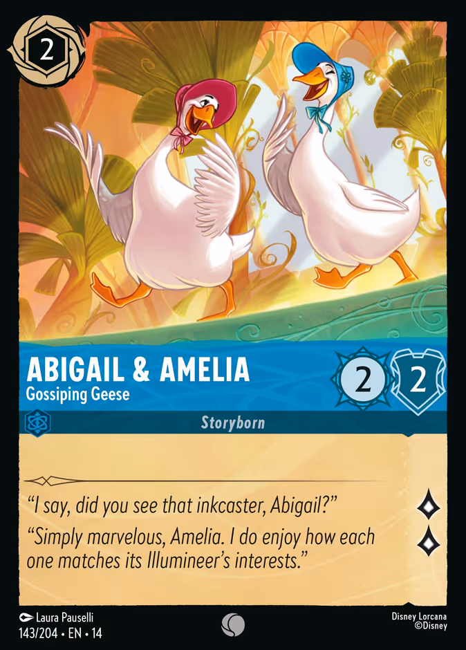Abigail & Amelia - Gossiping Geese 14-143 Lorcana card
