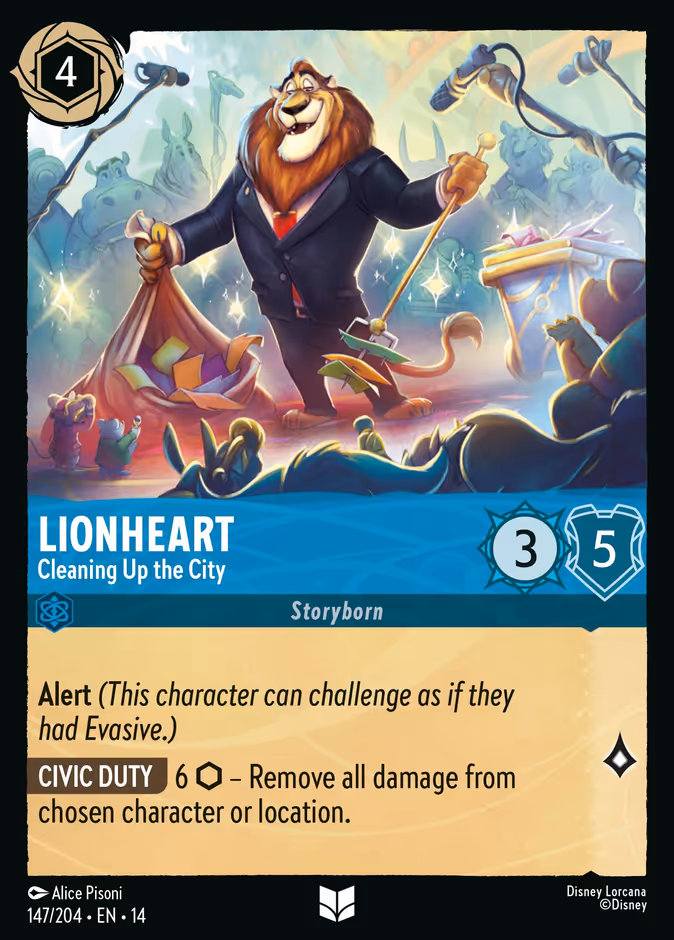 Lionheart - Cleaning Up the City 14-147 Lorcana card