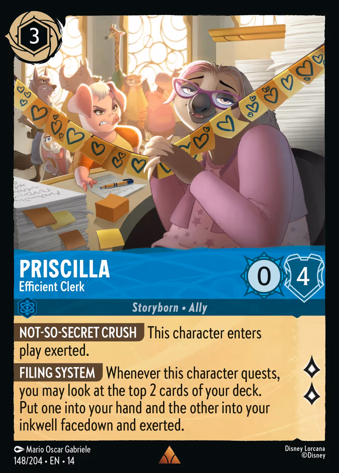 Priscilla - Efficient Clerk 14-148 Lorcana card