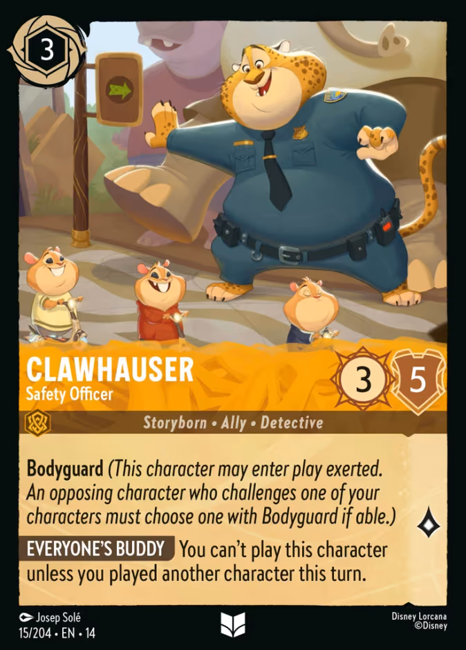 Clawhauser - Safety Officer 14-15 Lorcana card