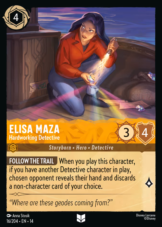 Elisa Maza - Hardworking Detective 14-16 Lorcana card