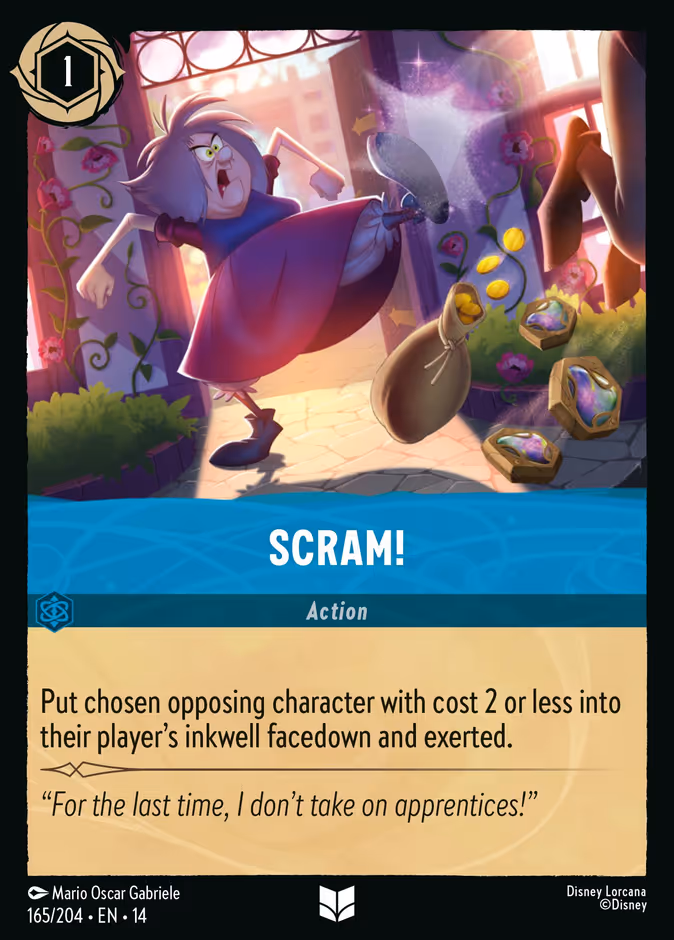 Scram! 14-165 Lorcana card