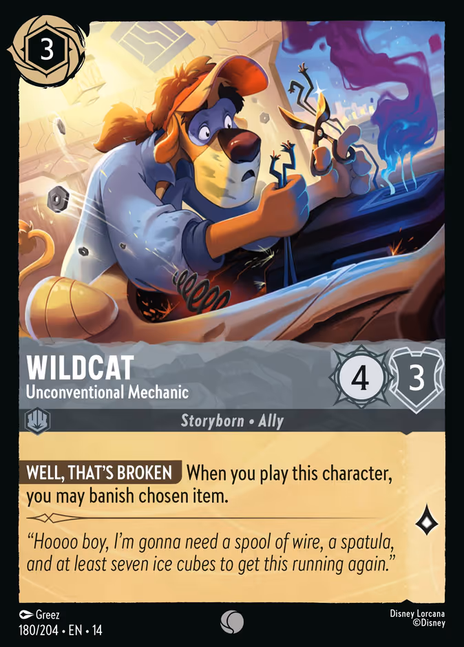 Wildcat - Unconventional Mechanic 14-180 Lorcana card