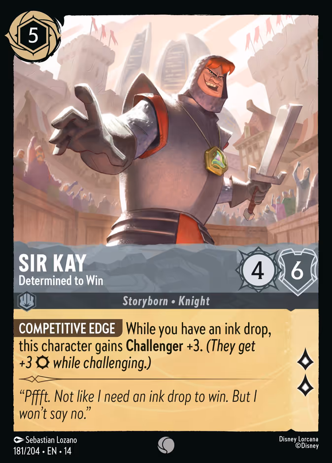 Sir Kay - Determined to Win 14-181 Lorcana card
