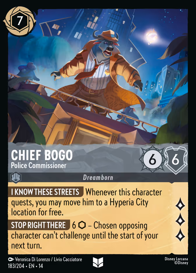 Chief Bogo - Police Commissioner 14-183 Lorcana card