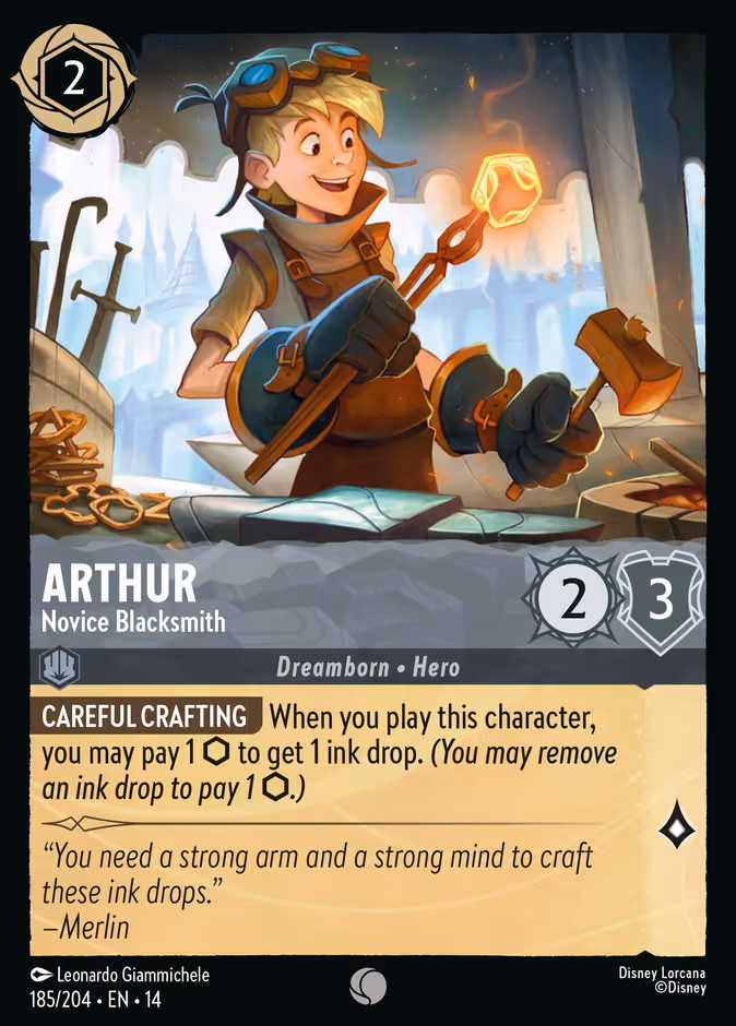 Arthur - Novice Blacksmith 14-185 Lorcana card