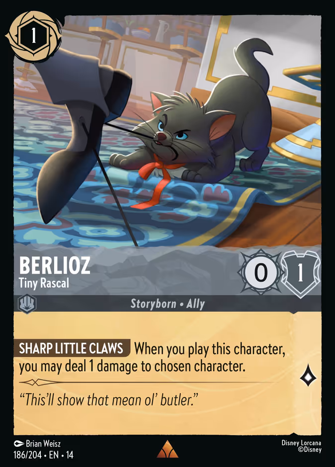 Berlioz - Tiny Rascal 14-186 Lorcana card