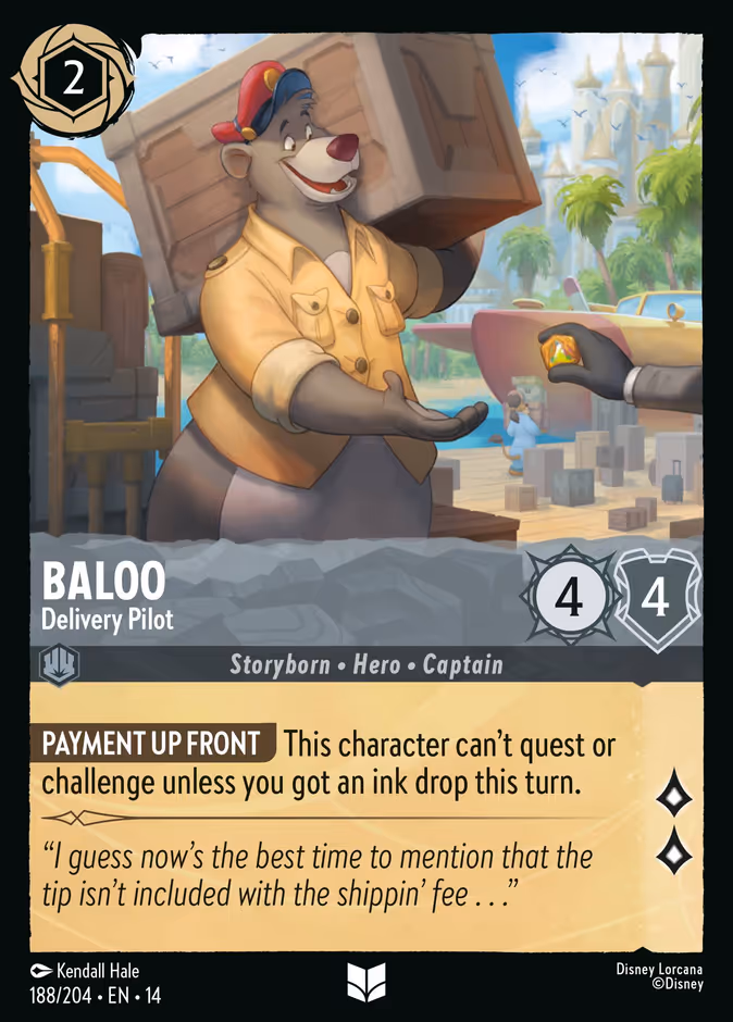 Baloo - Delivery Pilot 14-188 Lorcana card