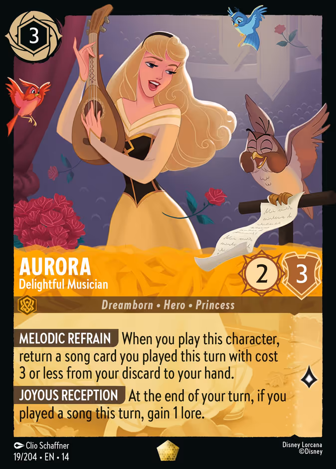 Aurora - Delightful Musician 14-19 Lorcana card