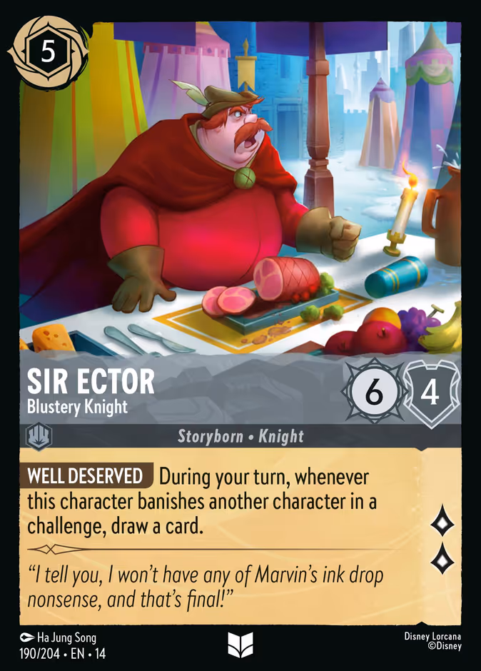 Sir Ector - Blustery Knight 14-190 Lorcana card
