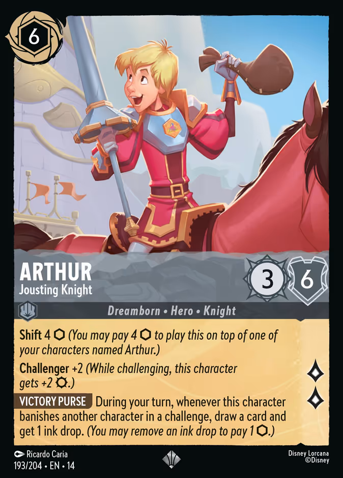 Arthur - Jousting Knight 14-193 Lorcana card