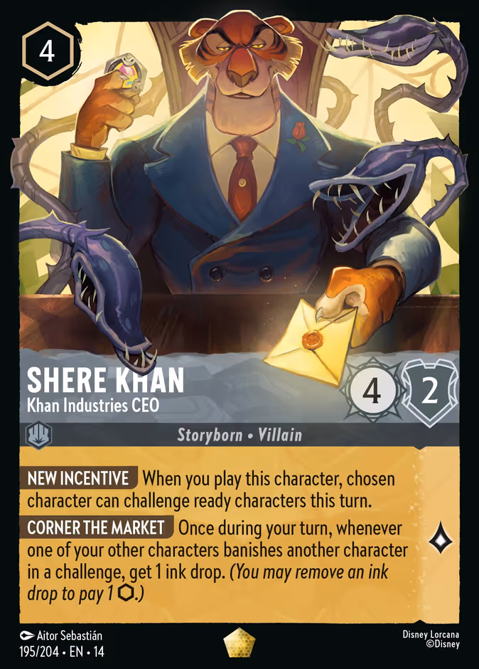 Shere Khan - Khan Industries CEO 14-195 Lorcana card