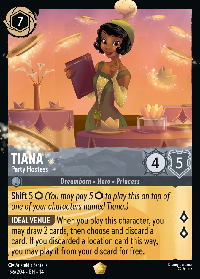 Tiana - Party Hostess 14-196 Lorcana card
