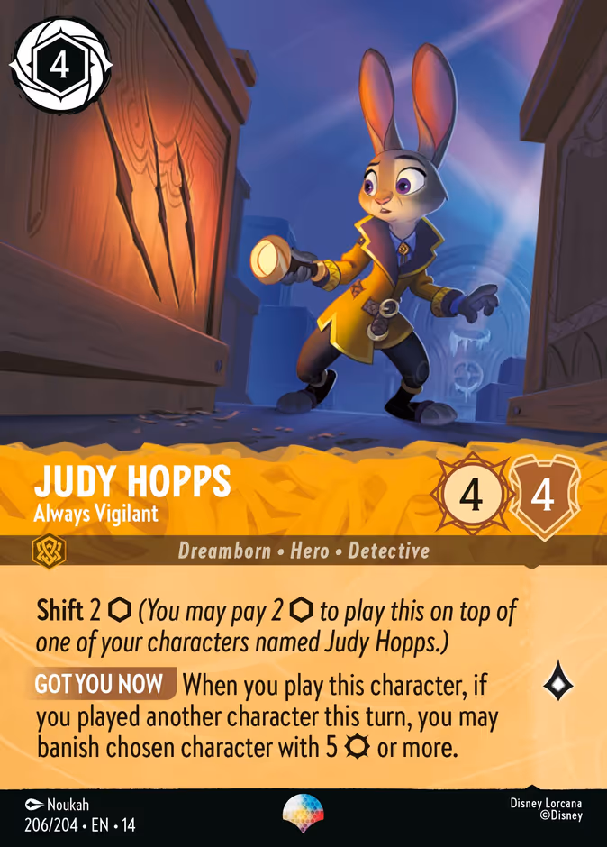 Judy Hopps - Always Vigilant 14-206 Lorcana card