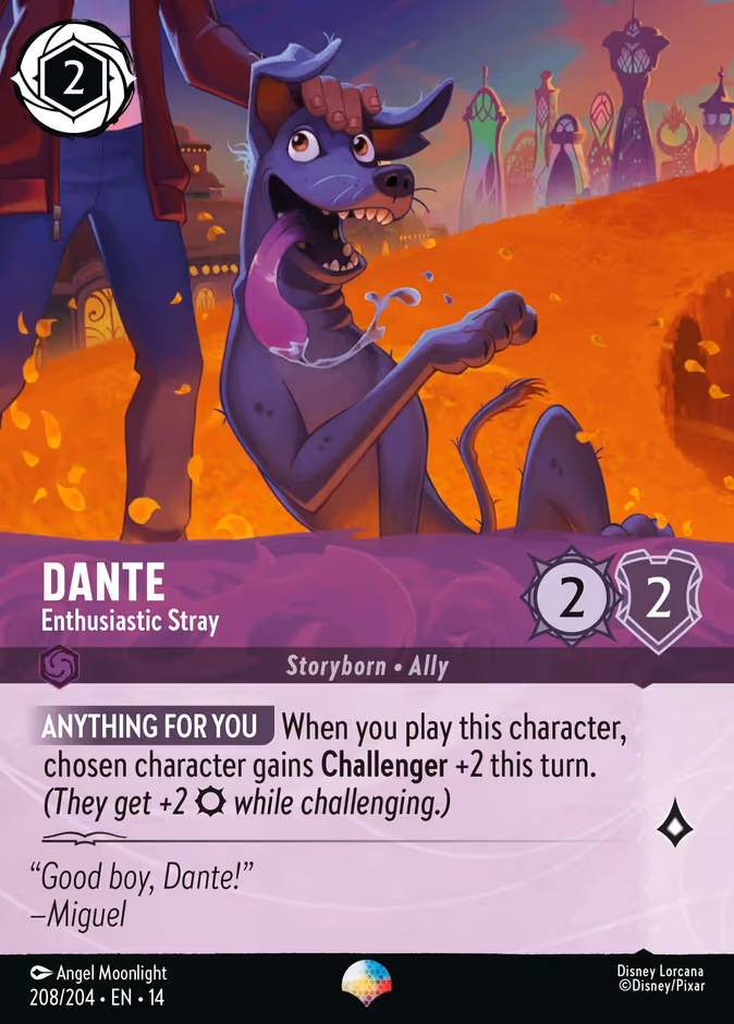 Dante - Enthusiastic Stray 14-208 Lorcana card