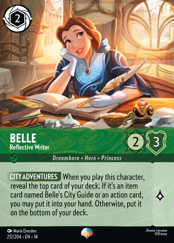 Belle - Reflective Writer 14-212 Lorcana card