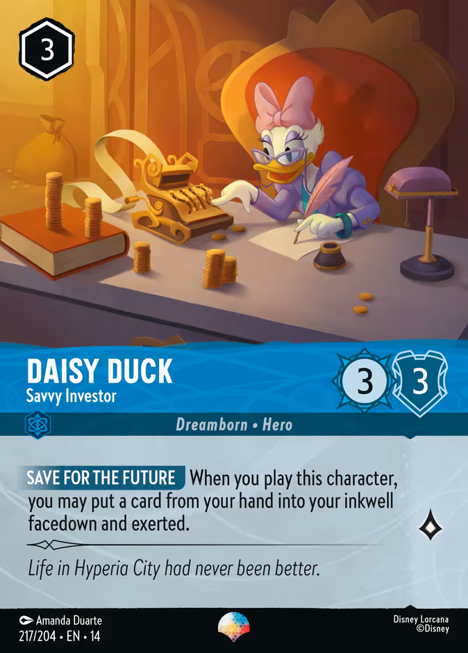 Daisy Duck - Savvy Investor 14-217 Lorcana card