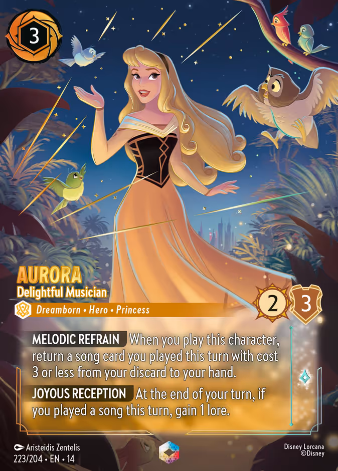 Aurora - Delightful Musician 14-19 Lorcana card