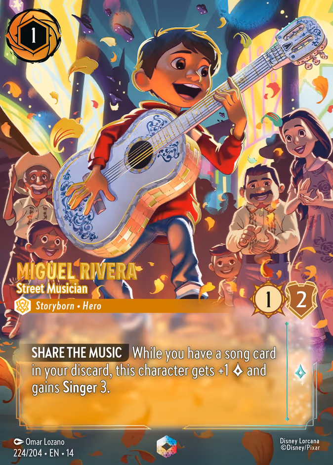 Miguel Rivera - Street Musician 14-224 Lorcana card