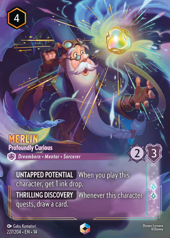 Merlin - Profoundly Curious 14-227 Lorcana card