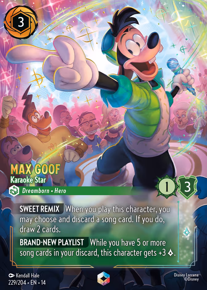 Max Goof - Karaoke Star 14-229 Lorcana card