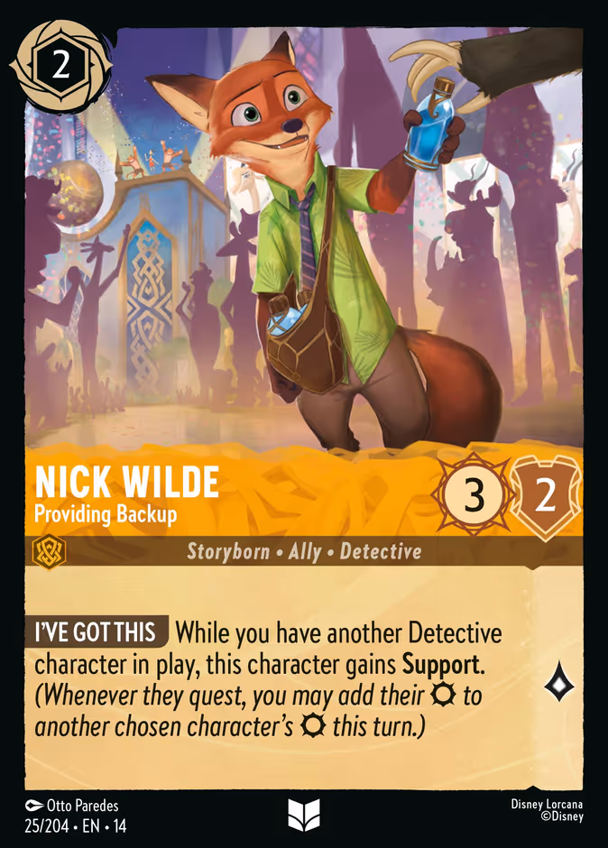 Nick Wilde - Providing Backup 14-25 Lorcana card