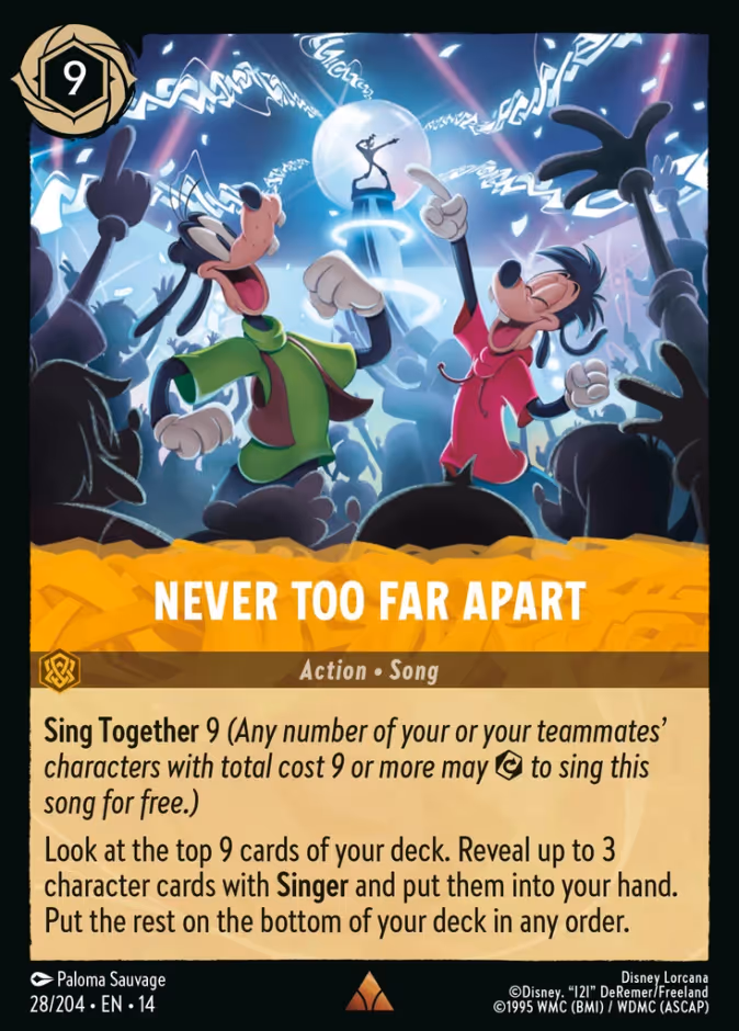 Never Too Far Apart 14-28 Lorcana card
