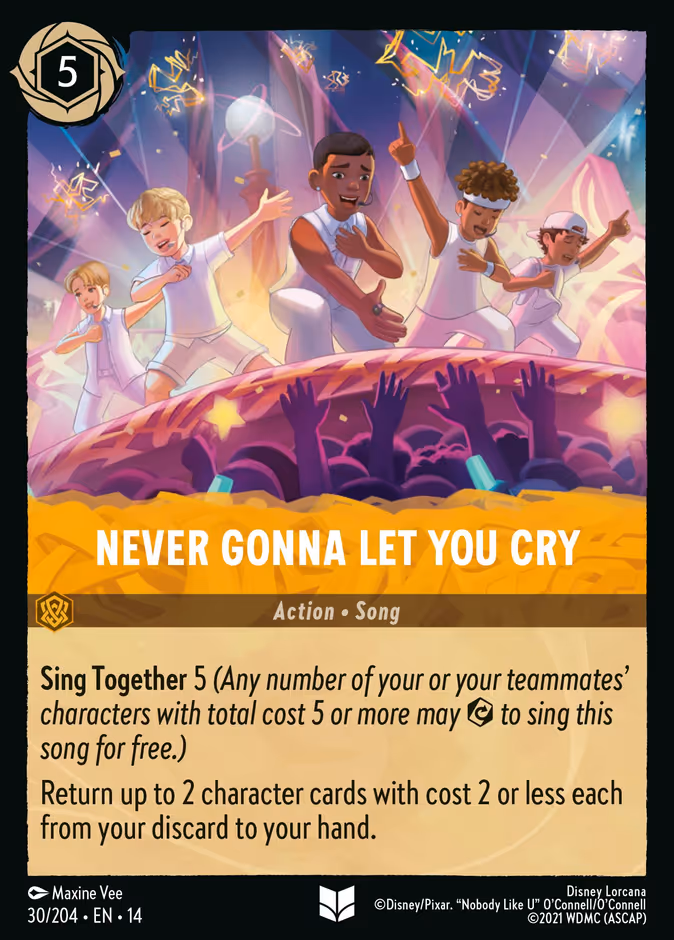 Never Gonna Let You Cry 14-30 Lorcana card