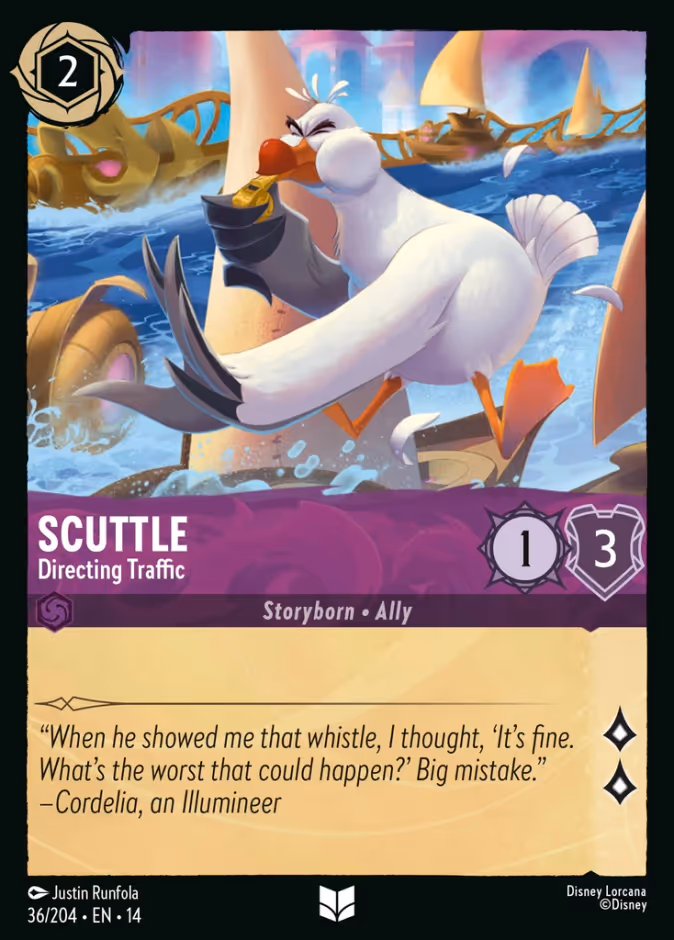Scuttle - Directing Traffic 14-36 Lorcana card