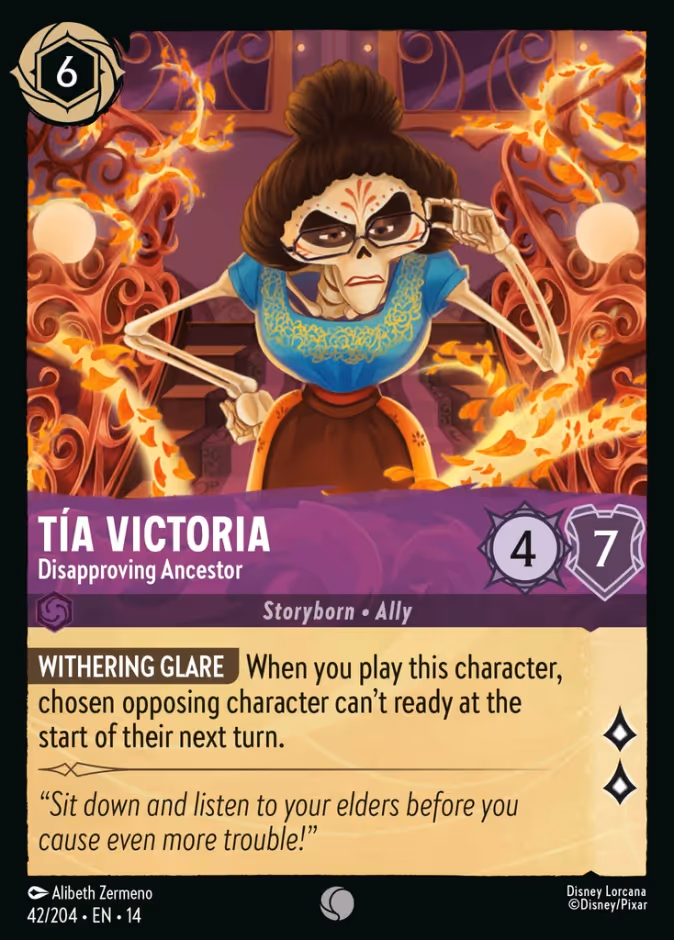 Tia Victoria - Disapproving Ancestor 14-42 Lorcana card