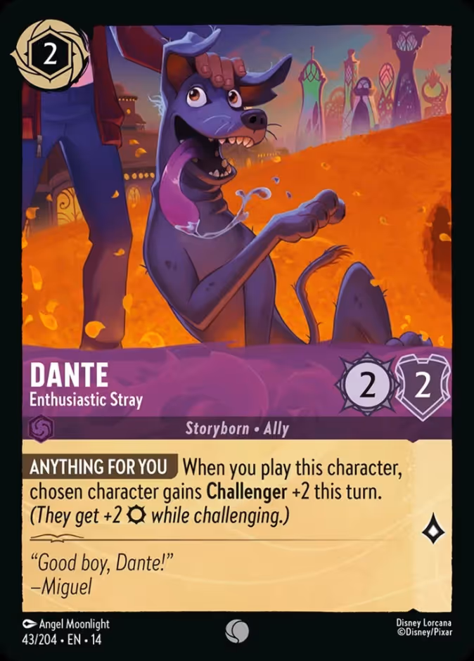 Dante - Enthusiastic Stray 14-43 Lorcana card