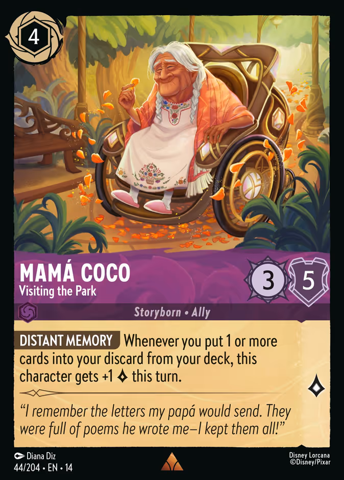Mamá Coco - Visiting the Park 14-44 Lorcana card