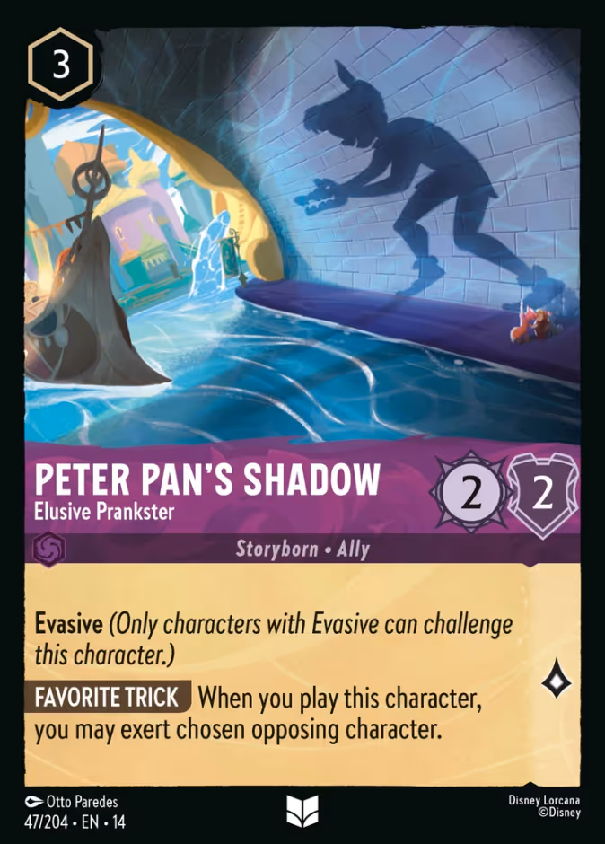 Peter Pan's Shadow - Elusive Prankster 14-47 Lorcana card