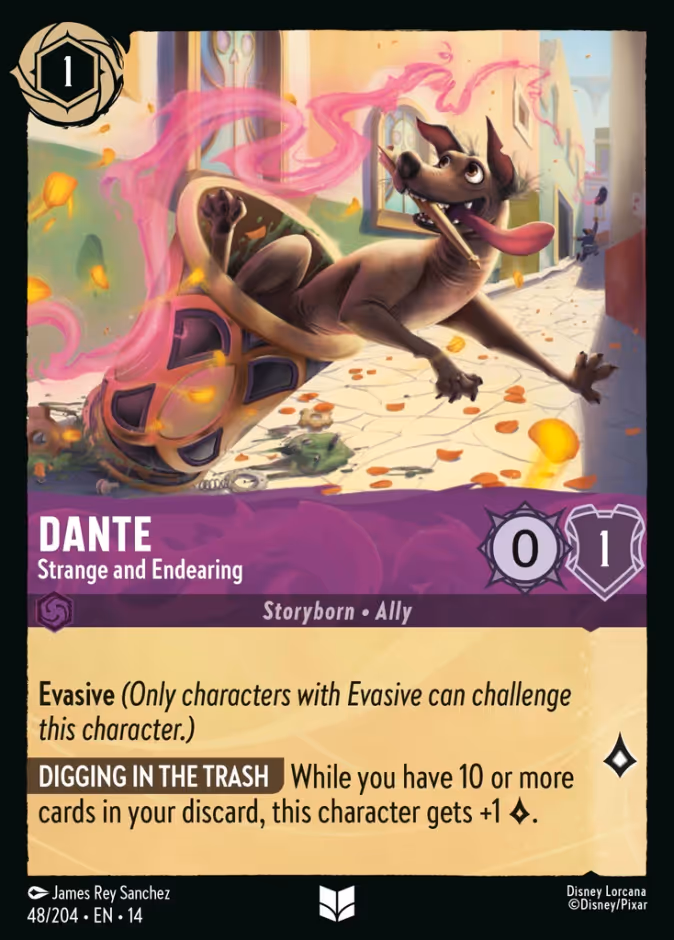 Dante - Strange and Endearing 14-48 Lorcana card