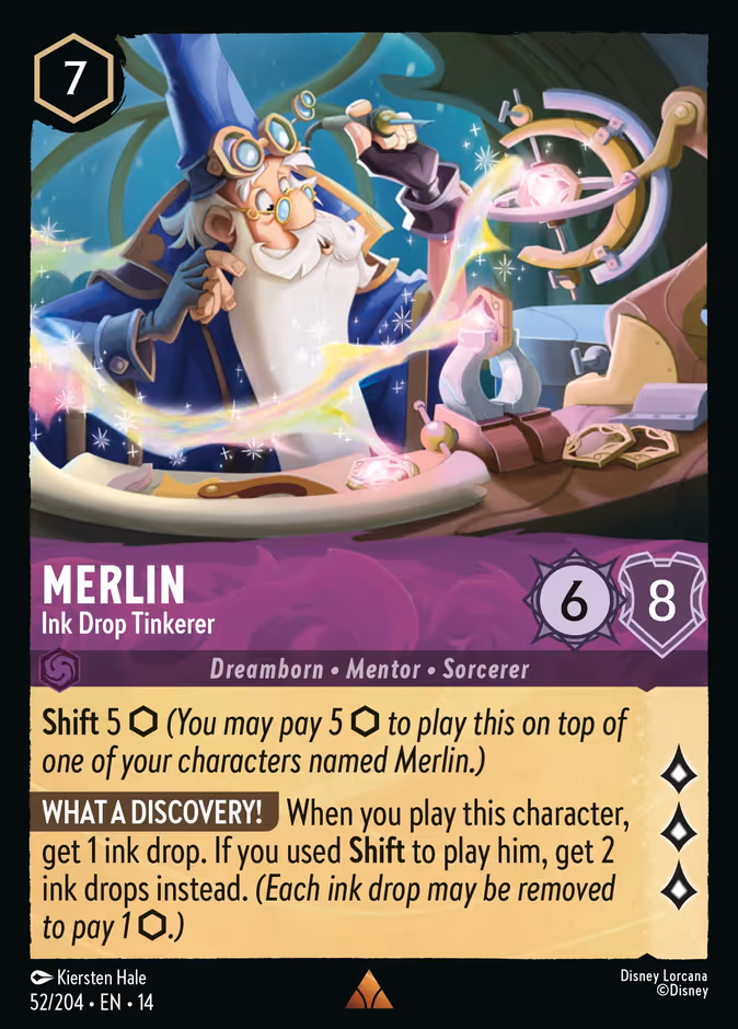 Merlin - Ink Drop Tinkerer 14-52 Lorcana card