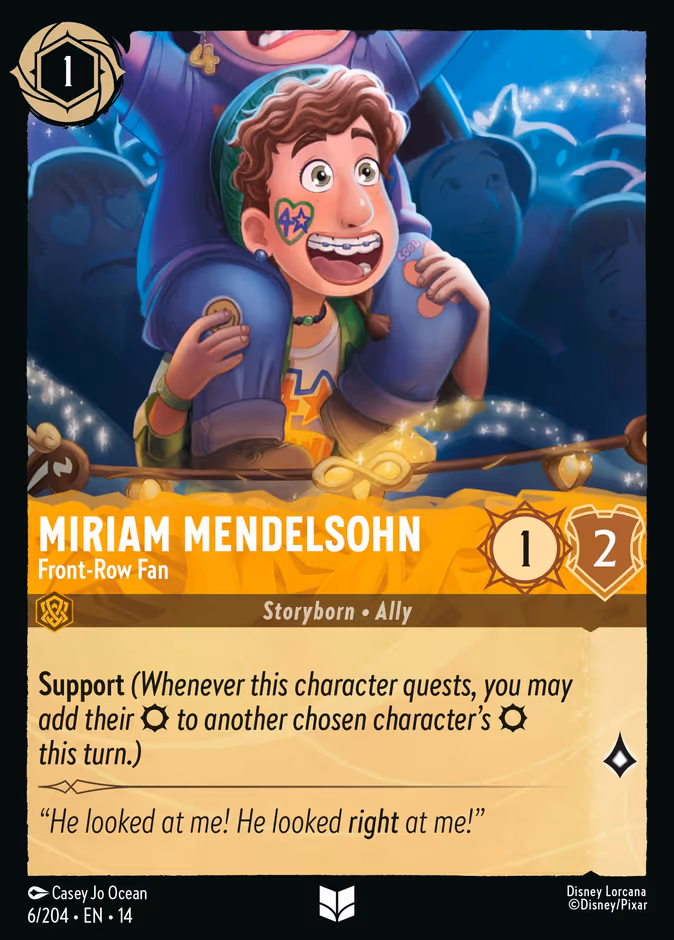 Miriam Mendelsohn - Front-Row Fan 14-6 Lorcana card